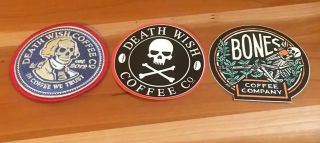 Death Wish Coffee Iron On Patch And Sticker And Bones Coffee Sticker