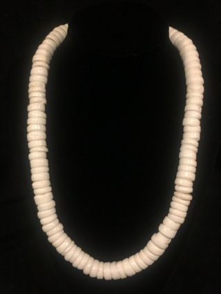 Vintage Large Puka Shell Necklace 134 Grams 20” Hawaii Surfer Tropical Sea Luau