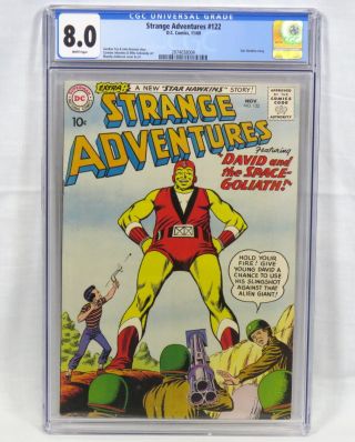 Dc Comics Strange Adventures 122 Cgc 8.  0 White Pages Star Hawkins Story 1960