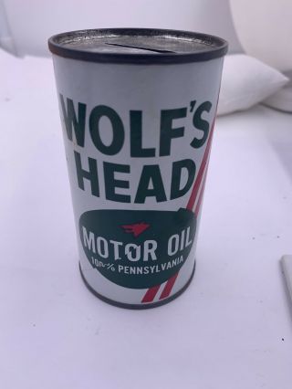 Vintage Wolf’s Head Motor Oil Can