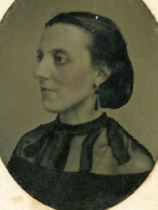 Ninth Plate Tintype In Cdv Sarah Wife Edward B Waples By Holyland Of Baltimore