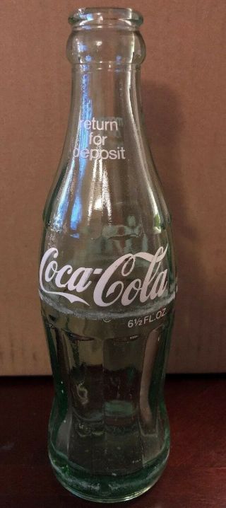 Coca Cola / Coke Glass Bottle 6 1/2 Fl Oz Columbia Tenn