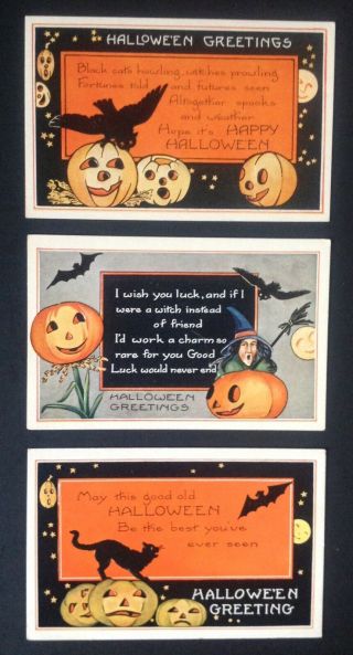 Vintage Whitney Halloween Postcards (3) Jol 