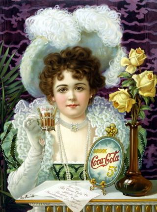 15x18 Reprint Poster: " Drink Coca - Cola 5 Cents " Soda Pop Coke Ad,  Ca.  1890
