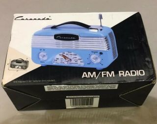 Coronado Vintage Style Retro Blue Am/fm Portable Radio