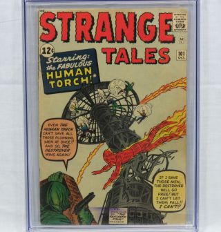 Marvel Comics Strange Tales 101 CGC 3.  5 Stan Lee Ditko Human Torch 1st Solo ' 62 2