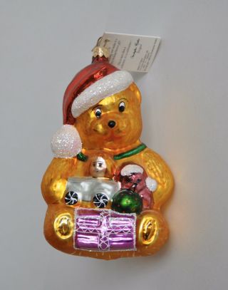 1996 “golden Bear” Christopher Radko Christmas Ornament 96 - 182 - 0