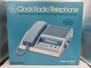 Vintage Ge Am/fm Radio Alarm Telephone Clock - General Electric 7 - 4722 Nos