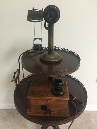 Western Electric Candlestick Telephone And Unmarked Ringer,