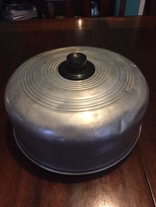 Vintage Aluminum Cake Cover/dome W/black Plastic Knob Handle.  Top Only