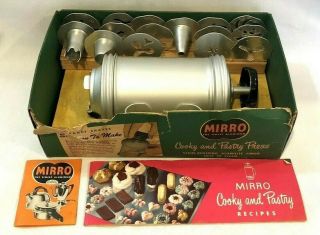 Mirro Cooky And Pastry Press 358am Vintage Cookie 12 Discs 3 Tips Recipe Booklet