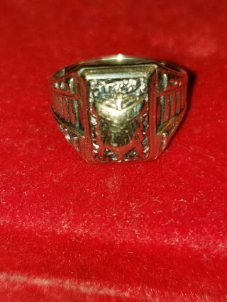 Vintage 1933 10k Gold And Sterling Class Ring Size 7 6g Not Plated Or Filled.