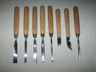 Vintage Henckels Germany 8pc Wood Carving Chisel,  Gouge,  V - Parting,  Knife Set