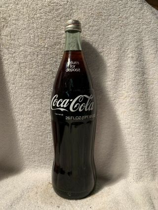 Full 26oz Coca - Cola Acl Soda Bottle Toledo,  Ohio Return For Deposit