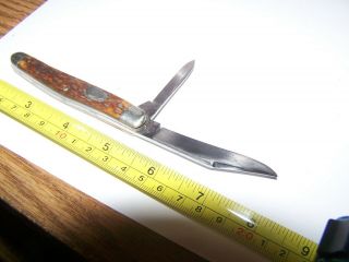 Vintage Remington Pocket Knife Bone Scales 2 Blade 3 5/8 In.  Closed