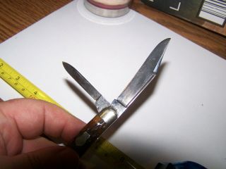 VINTAGE REMINGTON POCKET KNIFE BONE SCALES 2 BLADE 3 5/8 IN.  CLOSED 2