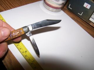 VINTAGE REMINGTON POCKET KNIFE BONE SCALES 2 BLADE 3 5/8 IN.  CLOSED 3