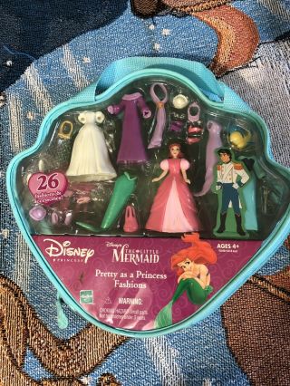 2003 Disney Hasbro Pretty Princess Fashion Little Mermaid Ariel Polly Pocket Set