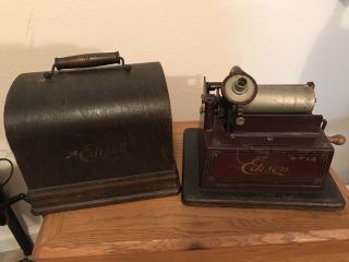 Edison Red Gem Phonograph With Cylinders,  Restore Or Parts