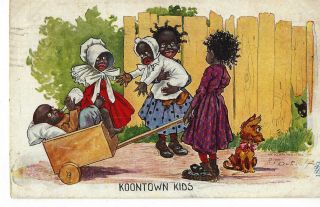 Black Americana Postcard Koontown Kids Darktown Series No 76 R F Outcault Artist