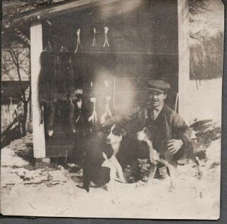 Vintage Photograph 1907 Pelts Hunting Fashion Dogs Stuyvesant York Old Photo