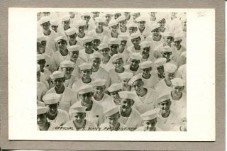Postcard Official U.  S.  Navy Photo Sailors Rppc For U.  S.  Navy Stamp 1149n