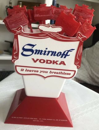 Evc Smirnoff Vodka Swizzle Stir Sticks,  Holder “it Leaves You Breathless” Bar