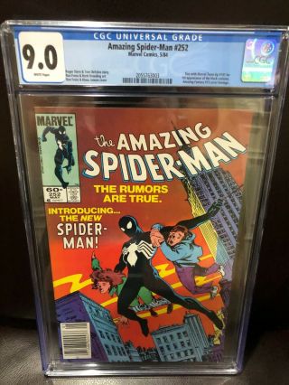 The Spider - Man 252 - Cgc 9.  0 - First Black Costume (white Pages)