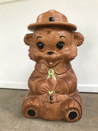 Vintage 1960s Twin Winton California Ranger Bear Cookie Jar Smokey The Bear