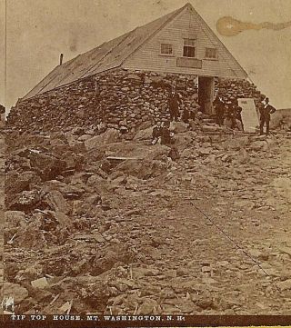 Mt Washington Summit,  Nh Tip Top House - C 1870 Stereoview