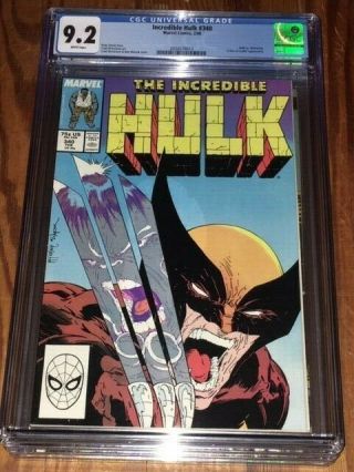 The Incredible Hulk 340 (feb 1988,  Marvel) Graded - 9.  2 Cgc White Pages