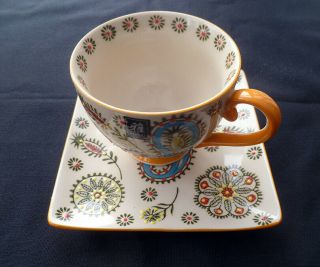Miyabi Yokohama Studio Hand Painted Coffee Cup/tea Cup & Saucer Set