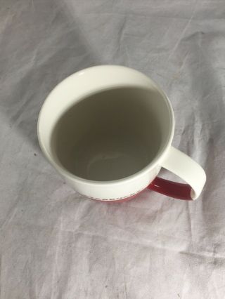 2011 Starbucks Coffee Mug Cup Red & White Silver Logo Bone China 16 oz 2