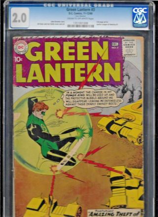 Green Lantern 3 (1960) Good Plus (2.  0) Dc Comics Silver Age Rare