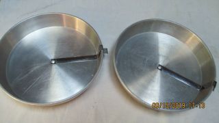 2 Vintage Mirro Aluminum 8 " Round Cake Pans W/slide Release