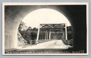 Route 27 Tunnel & Highway Bridge Burnside Kentucky Rppc Cline Photo 1940s