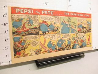 Newspaper Ad 1940 Pepsi Cola Cops Soda Comic Premium Railroad Train Handcar