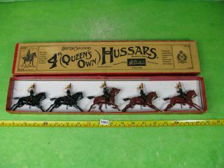 Vintage Britains Lead Soldiers 4th Queens Own Hussars Boxed No8 Models 1301