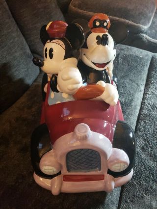 Treasure Craft Nib Disney Mickey & Minnie Roadster Cookie Jar Mickey & Co.