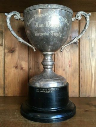 Large Harlow Essex Vintage Silver Plate Swimming Trophy,  Trophies,  Loving Cup