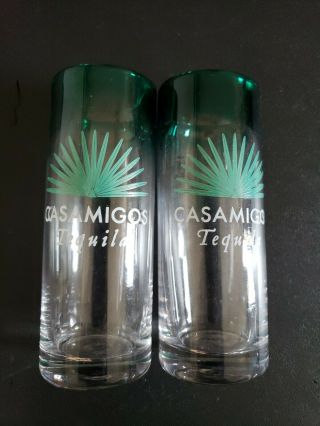 2 Casamigos Tequila Shot Glasses Tall