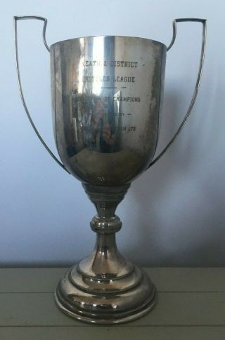 Large Vintage Silver Plate Trophy 13.  5 Inches High,  Loving Cup,  Trophies,  Trophy