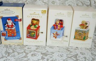 4 Hallmark Collectors Ornaments Pop Jack In The Box Memories Series Mib