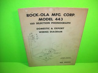 Rock Ola Model 443 Jukebox Phonograph Music Wiring Diagrams Schematic