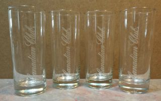 Canadian Club Branded Tall Narrow Whisky/whiskey Set Of 4 Bar Glasses