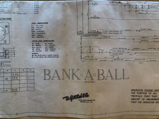 Gottlieb Bank A Ball Pinball Machine Schematic