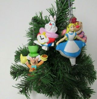 4 Walt Disney Christmas Ornaments From The 1951 Movie Alice In Wonderland