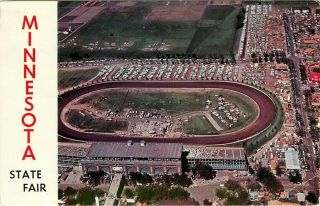 Grandstand And Race Track Minnesota State Fair Mn Aerial View Postcard