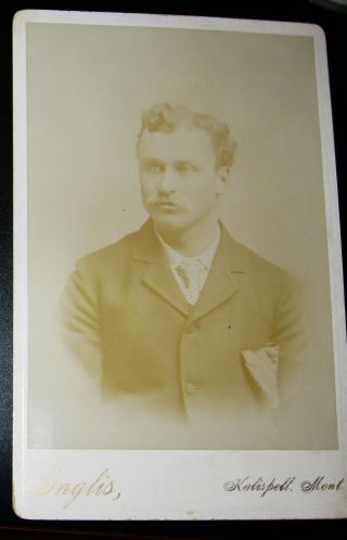 Faded Cabinet Photo Of Handsome Dapper Young Man Grant Walter Kalispell Montana