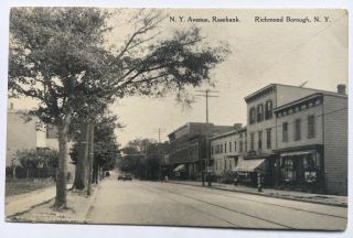 1916 Ny Postcard Staten Island Rosebank N.  Y.  York Avenue Richmond Street